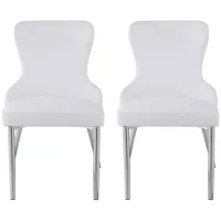 Evelyn Dining Chair - Set of 2 in White by Chintaly Imports