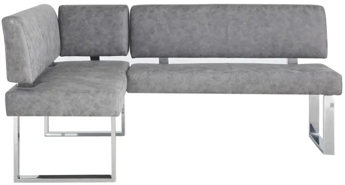 Guinevieve Upholstered Nook in Gray by Chintaly Imports