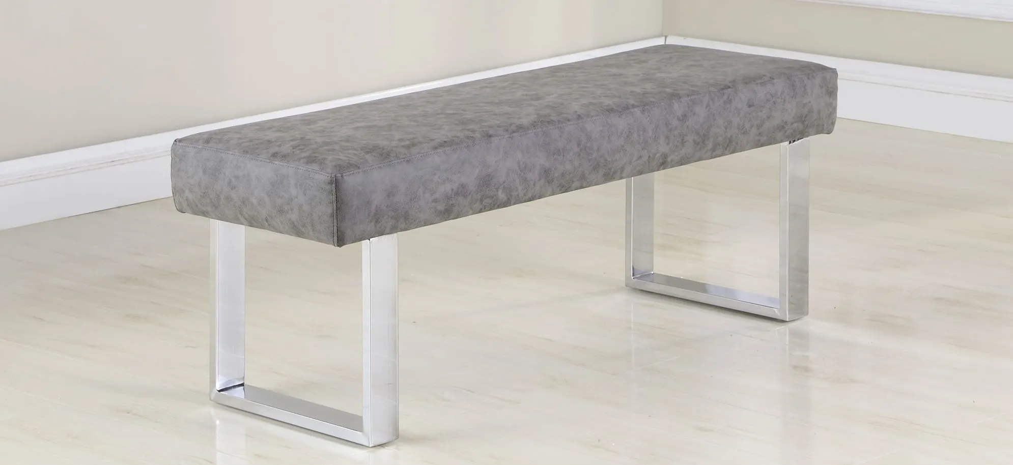 Guinevieve Dining Bench in Gray by Chintaly Imports