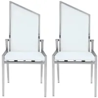 Nala Dining Chair - Set of 2 in White by Chintaly Imports