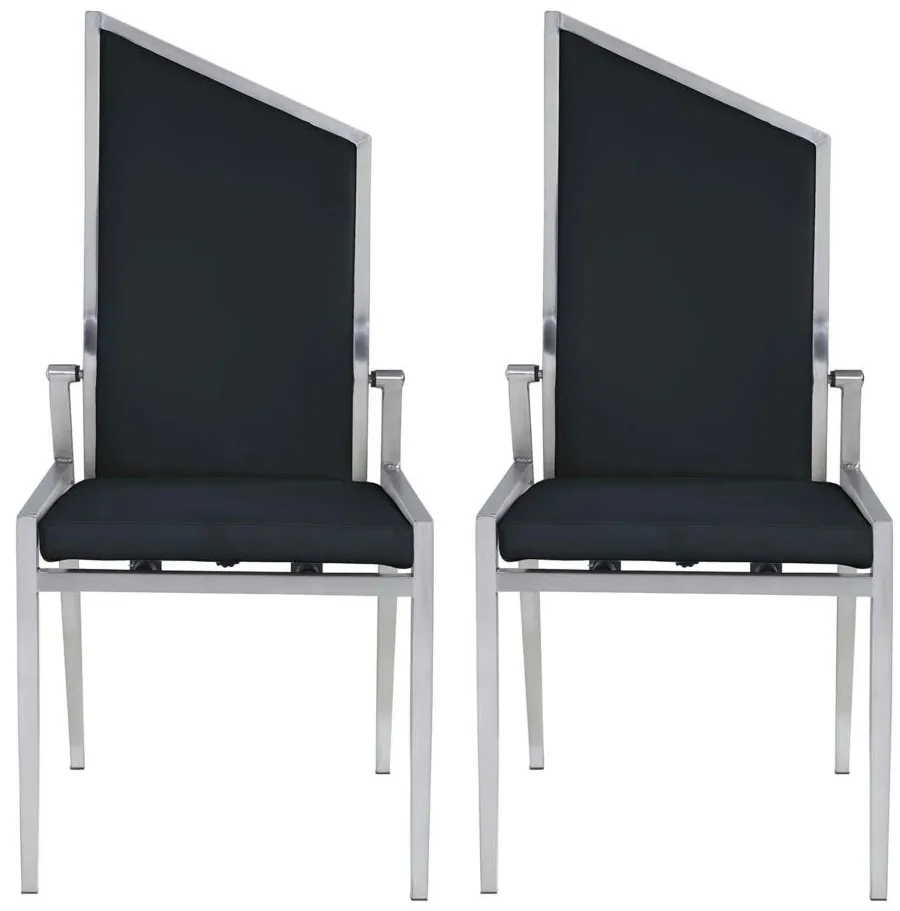 Nala Dining Chair - Set of 2 in Black by Chintaly Imports