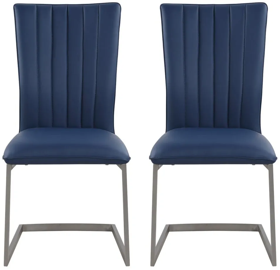 Eileen Dining Chair - Set of 2 in Blue by Chintaly Imports