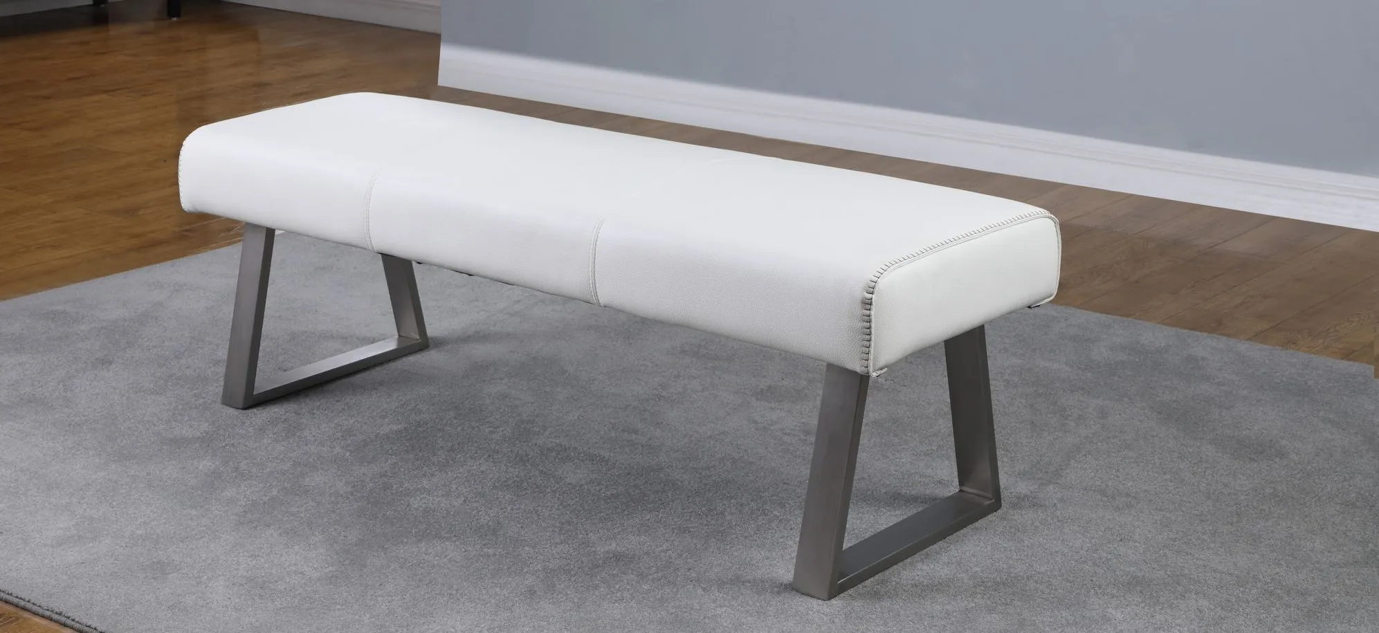 Gwen Bench in White by Chintaly Imports