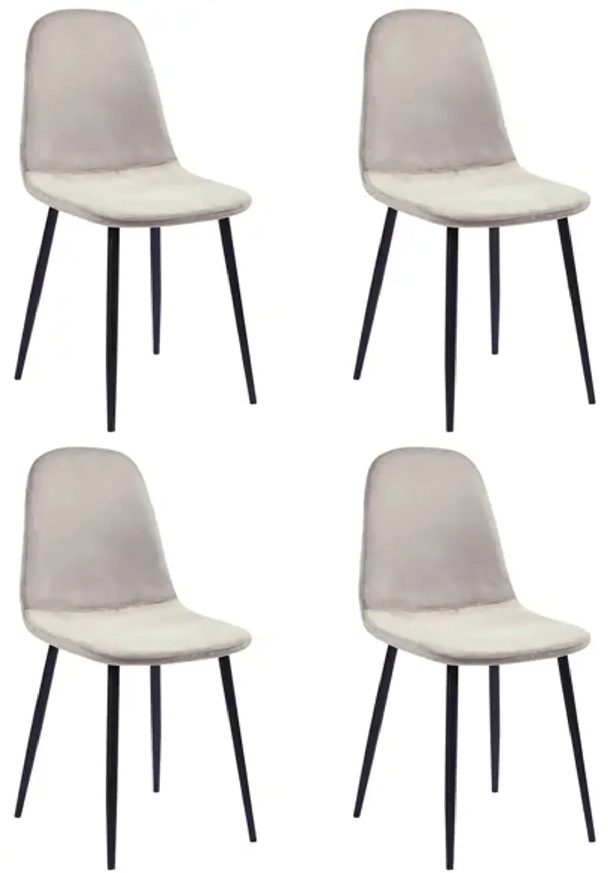 Heather Dining Chair - Set of 4 in Taupe by Chintaly Imports