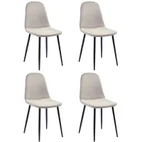 Heather Dining Chair - Set of 4 in Taupe by Chintaly Imports