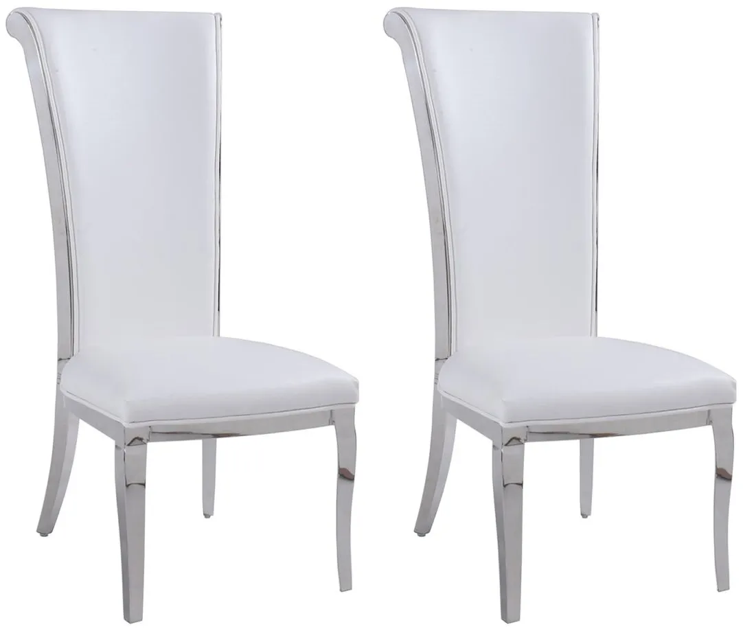 Joy Dining Chair - Set of 2 in White by Chintaly Imports