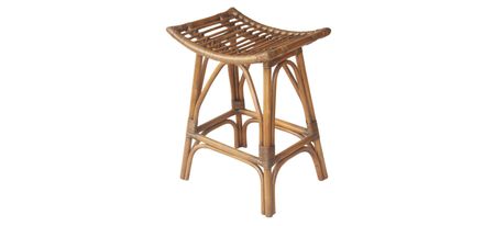 Imari Rattan Counter Stool in Canary Brown Black Washed by New Pacific Direct