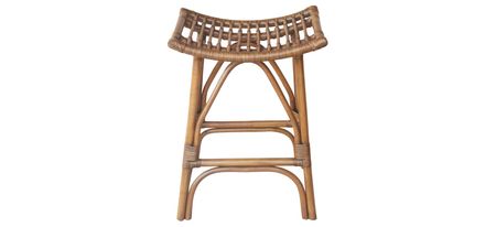 Imari Rattan Counter Stool in Canary Brown Black Washed by New Pacific Direct