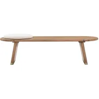Samantha Bench with Boucle Seat in Brown by Tov Furniture