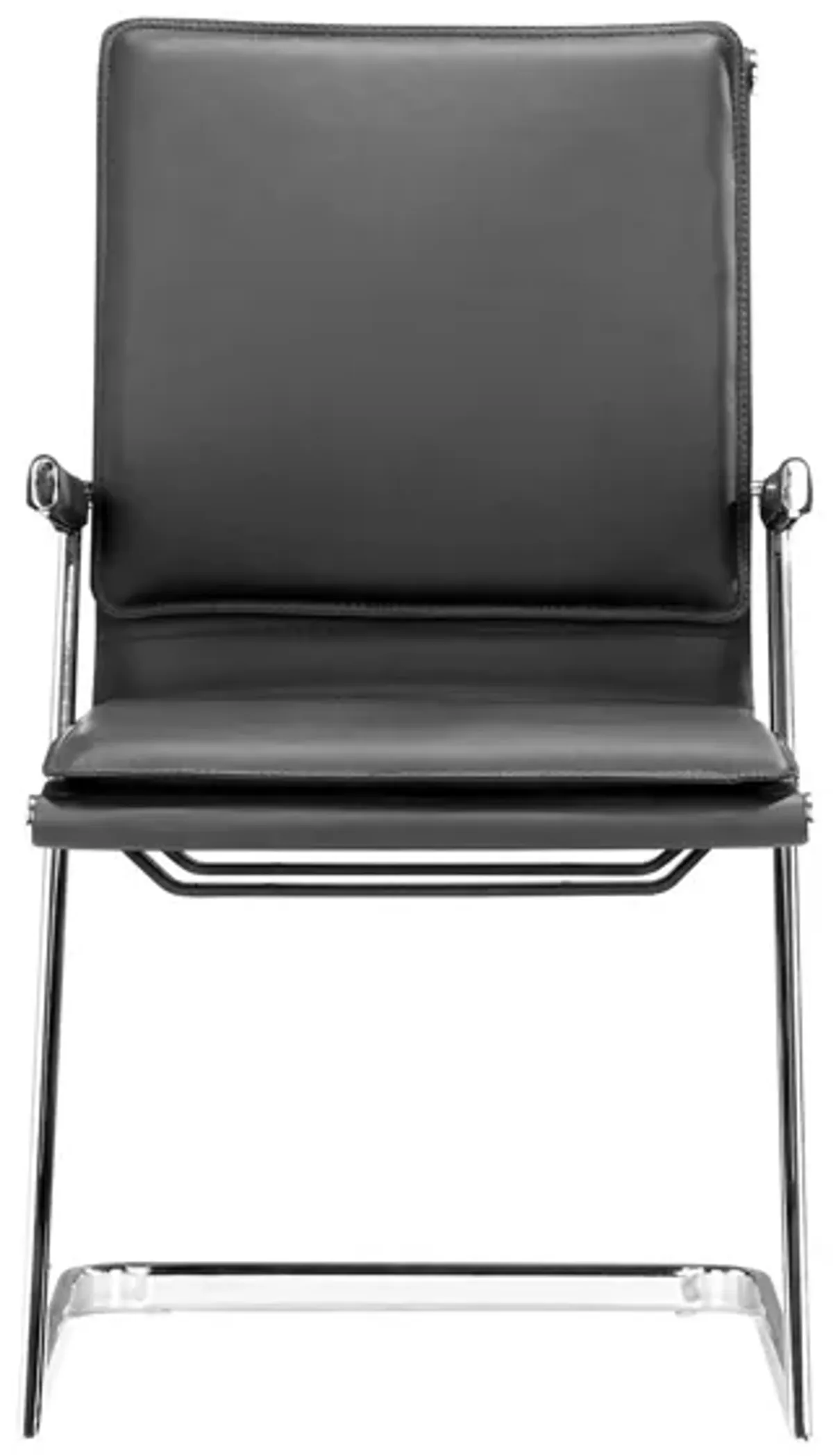 Lider Plus Conference Chair (Set of 2) in Black, Silver by Zuo Modern