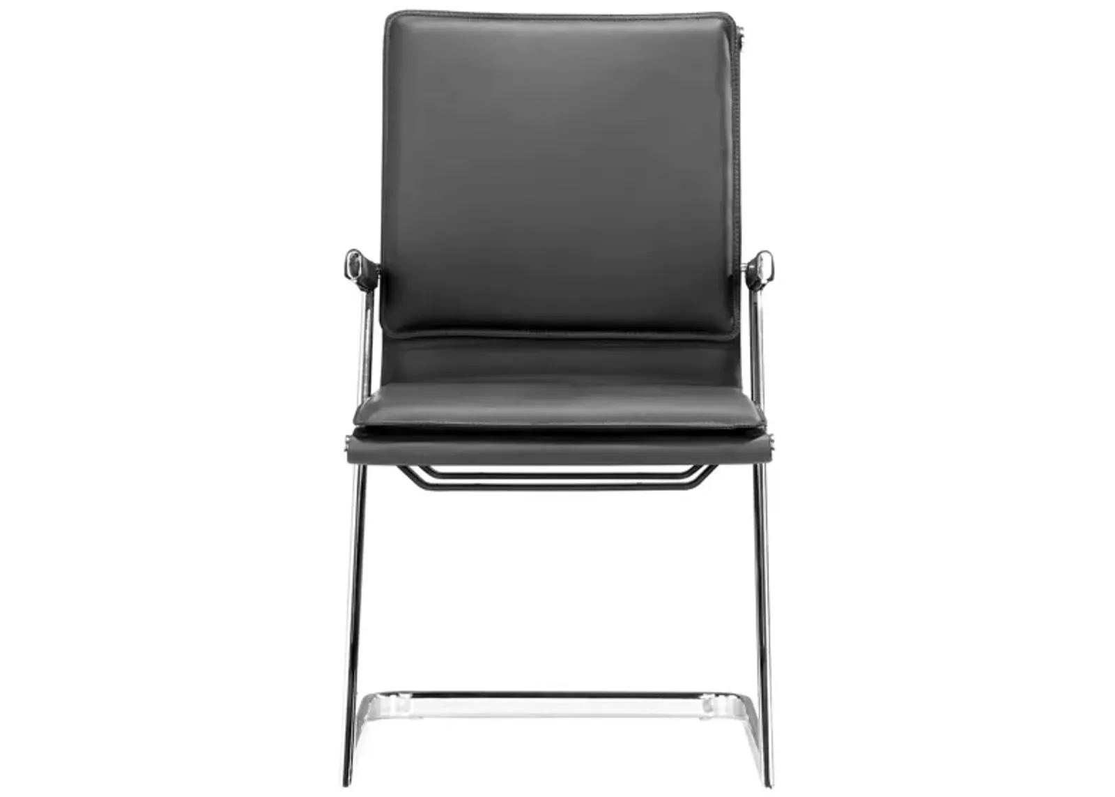 Lider Plus Conference Chair (Set of 2) in Black, Silver by Zuo Modern