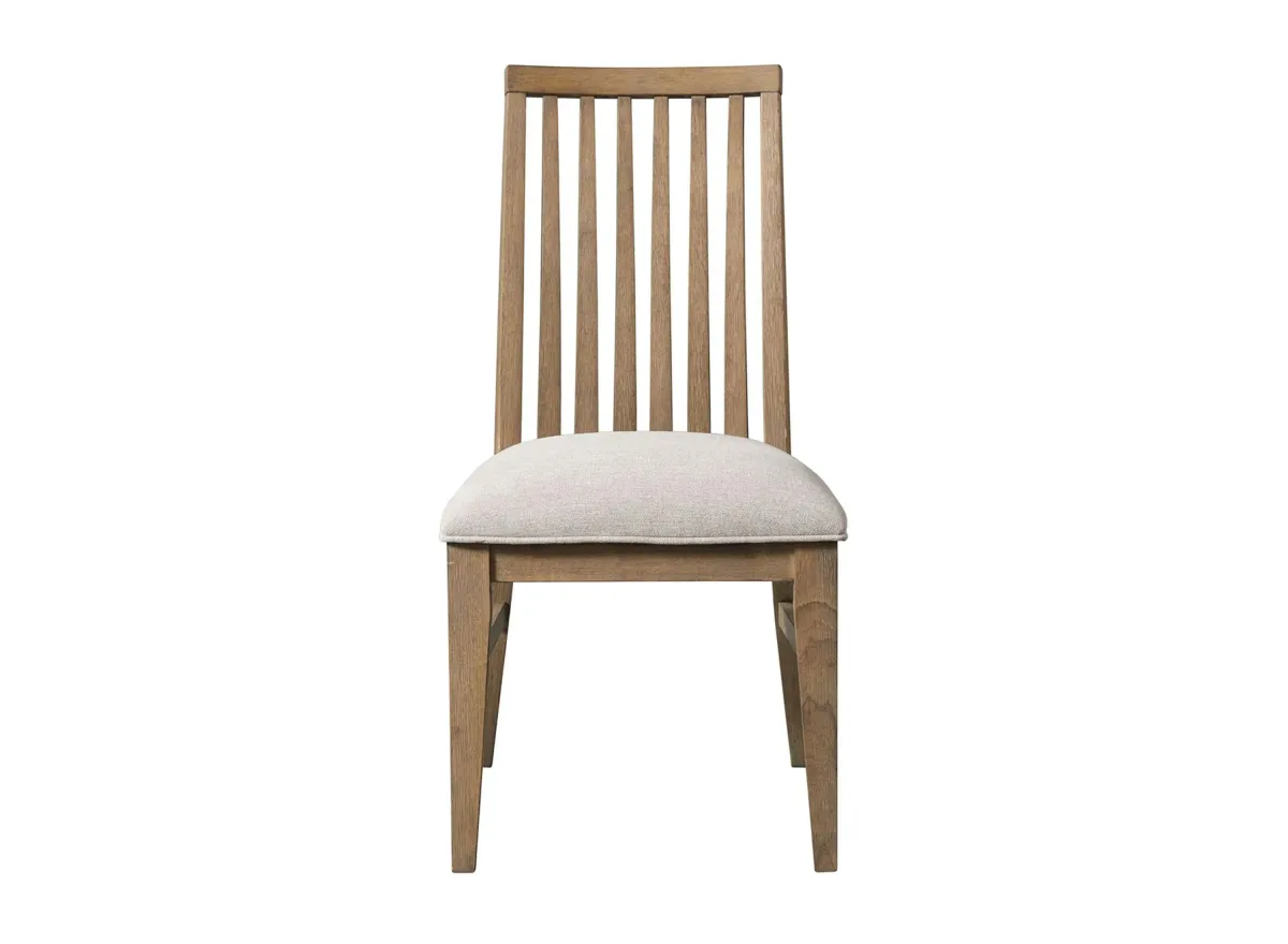 Landmark Slat Back Side Chair- Set of 2 in Weathered Oak by Intercon