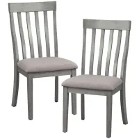 Brim Dining Room Side Chair, Set of 2 in Wire Brushed Light Gray by Homelegance