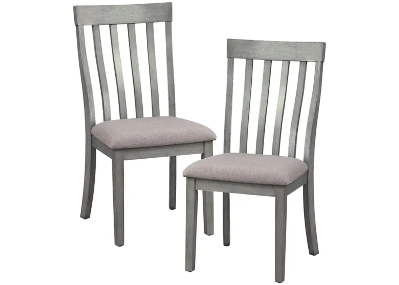 Brim Dining Room Side Chair (Set of 2) in Wire Brushed Light Gray by Homelegance