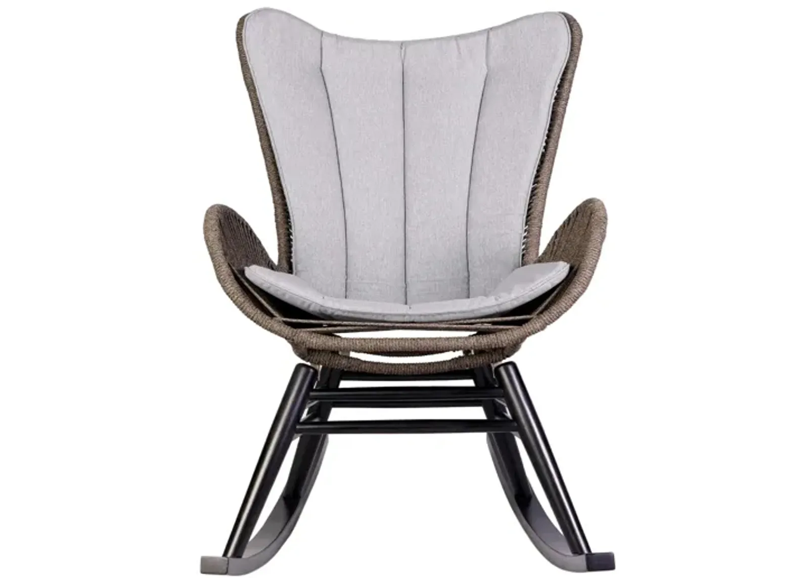 Fanny Outdoor Patio Rocking Chair in Truffle by Armen Living