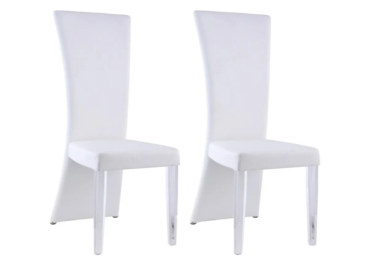 Siena Side Chair - Set of 2 in White by Chintaly Imports