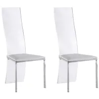 Layla Side Chair - Set of 2 in White by Chintaly Imports