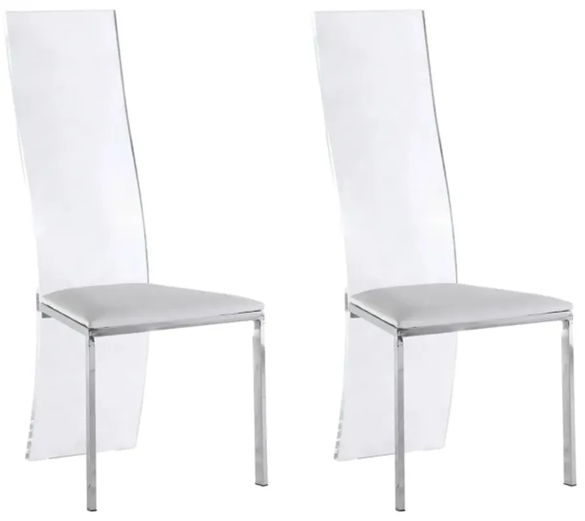 Layla Side Chair - Set of 2 in White by Chintaly Imports