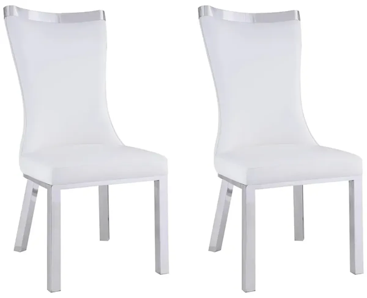 Adelle Side Chair - Set of 2 in White by Chintaly Imports