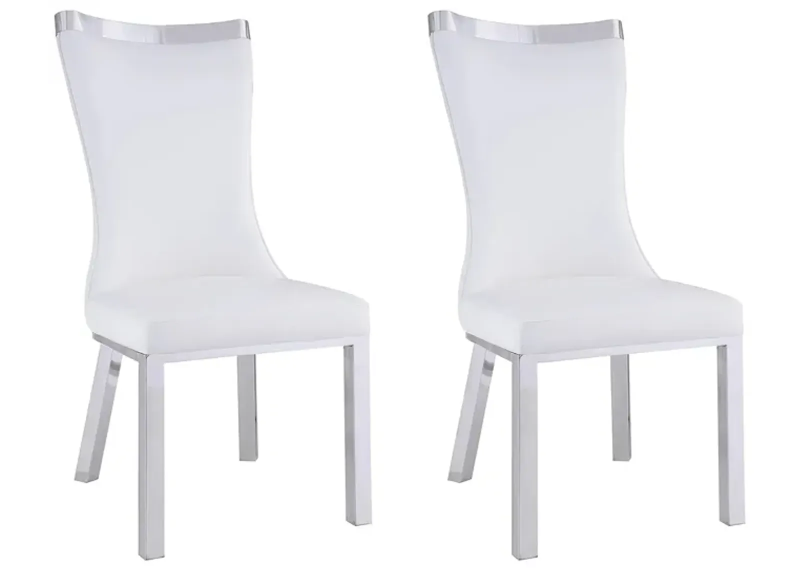 Adelle Side Chair - Set of 2 in White by Chintaly Imports