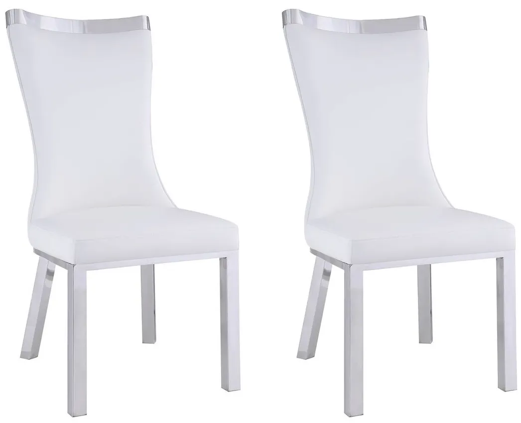 Adelle Side Chair - Set of 2 in White by Chintaly Imports