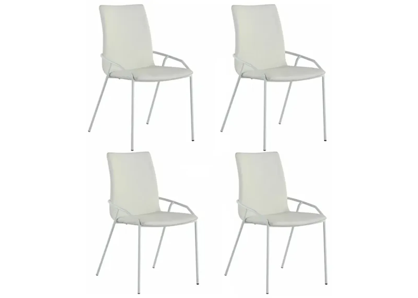 Alicia Side Chair - Set of 4 in White by Chintaly Imports