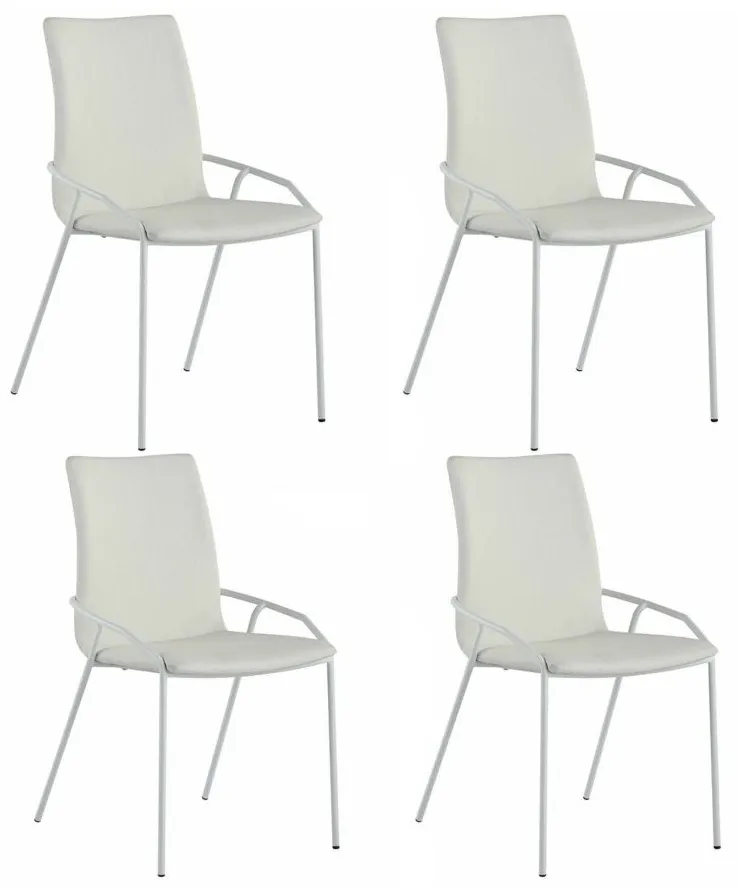 Alicia Side Chair - Set of 4 in White by Chintaly Imports