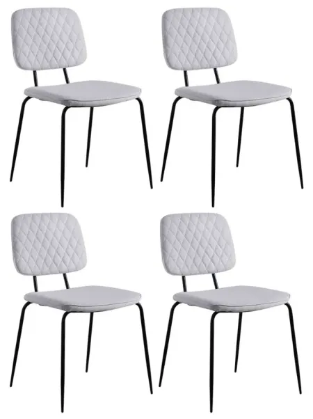 Bertha Side Chair - Set of 4 in Gray by Chintaly Imports