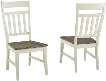 Bremerton Slatback Dining Chair - Set of 2 in Saddledust-Oyster by A-America
