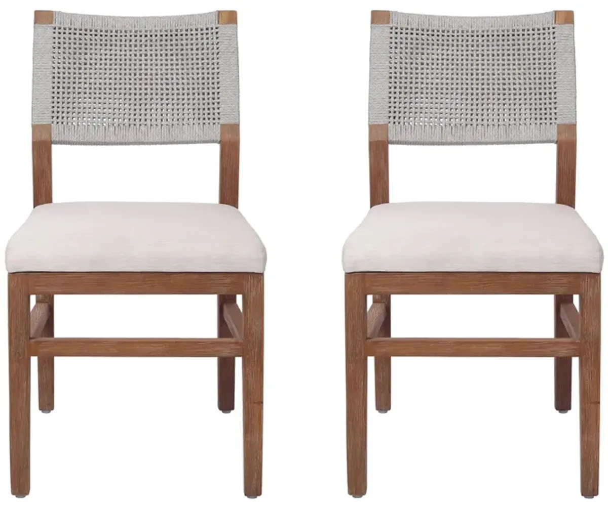 Pierre Rope Dining Chair: Set of 2 in Gray by New Pacific Direct