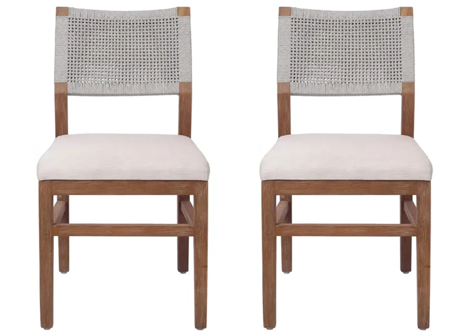 Pierre Rope Dining Chair: Set of 2 in Gray by New Pacific Direct