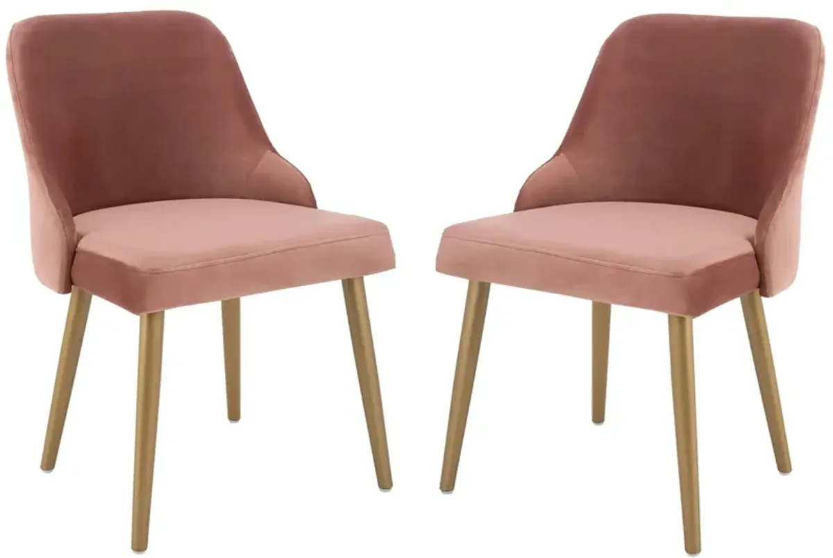 Patty Dining Chair - Set of 2 in Dusty Rose by Safavieh