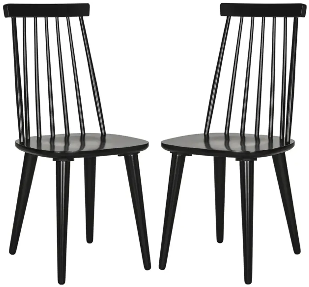 Burris Spindle Dining Chair - Set of 2 in Black by Safavieh