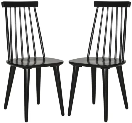 Burris Spindle Dining Chair - Set of 2 in Black by Safavieh