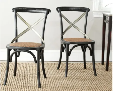 Eleanor X-Back Dining Chair - Set of 2 in Black by Safavieh