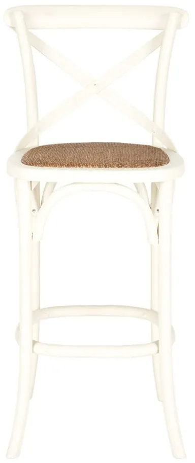 Roxy X-Back Bar Stool in Antique White by Safavieh