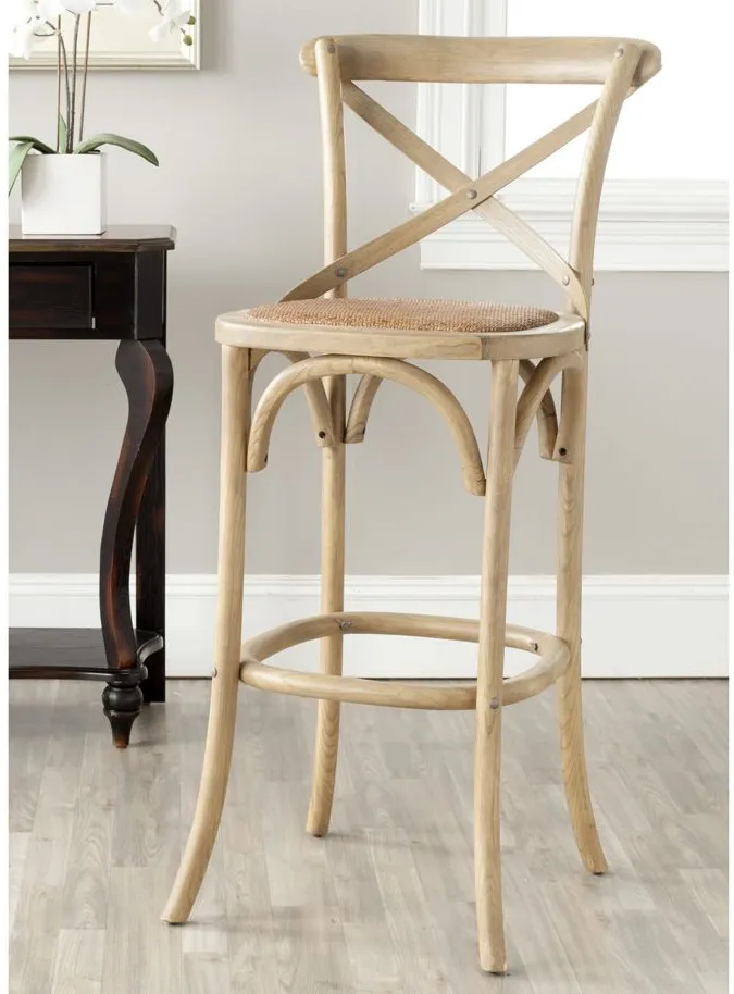 Roxy X-Back Bar Stool in Oak by Safavieh