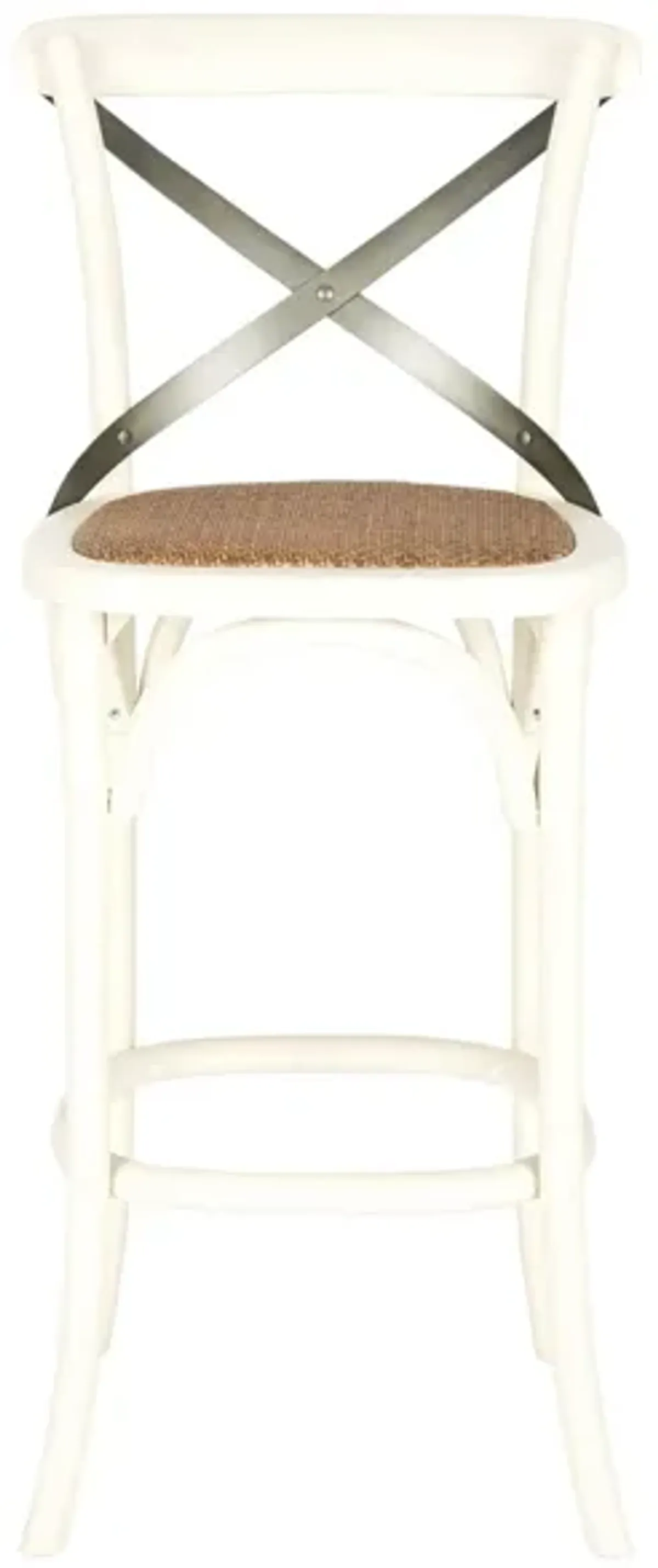 Remi X-Back Bar Stool in Antique White by Safavieh