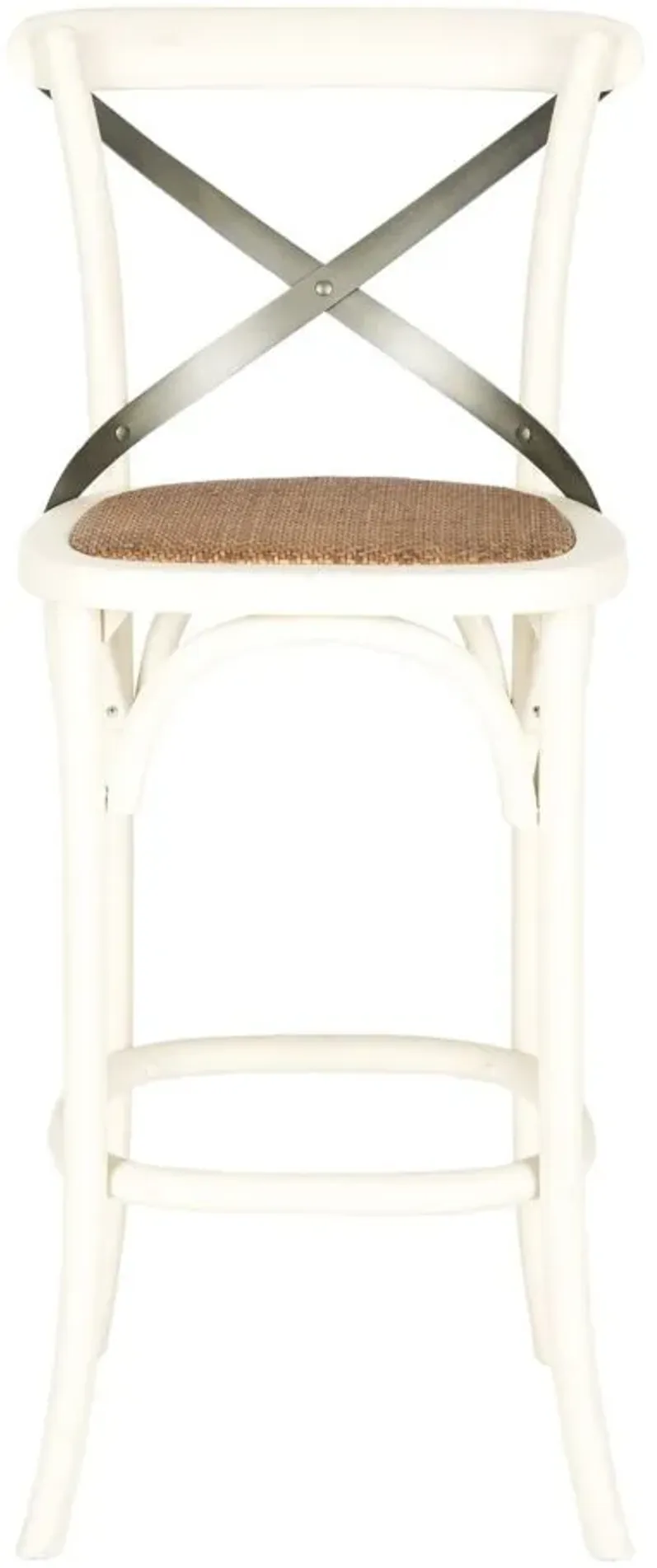 Remi X-Back Bar Stool in Antique White by Safavieh