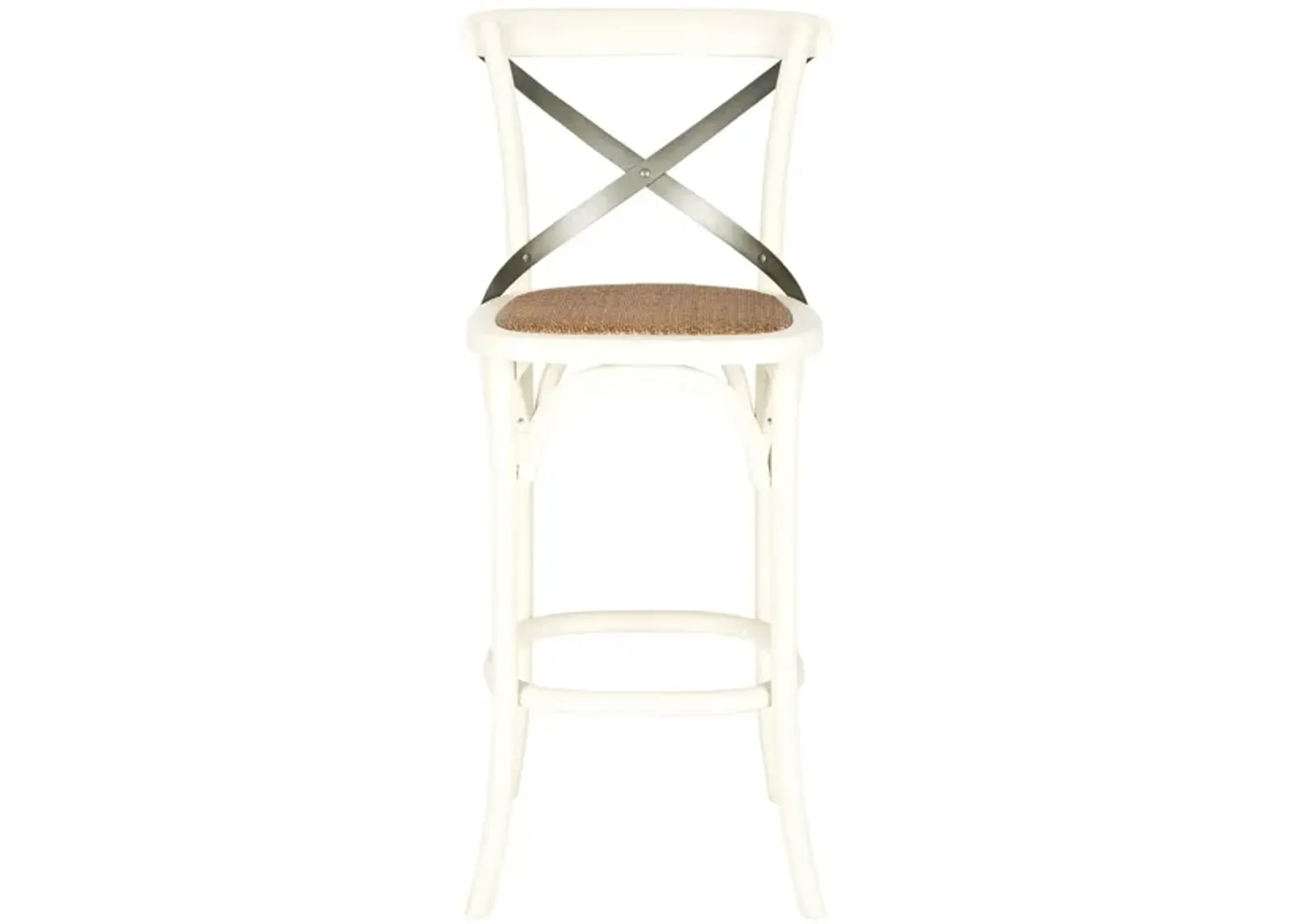 Remi X-Back Bar Stool in Antique White by Safavieh