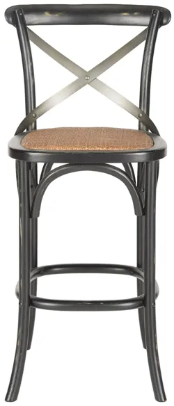 Remi X-Back Bar Stool in Black by Safavieh