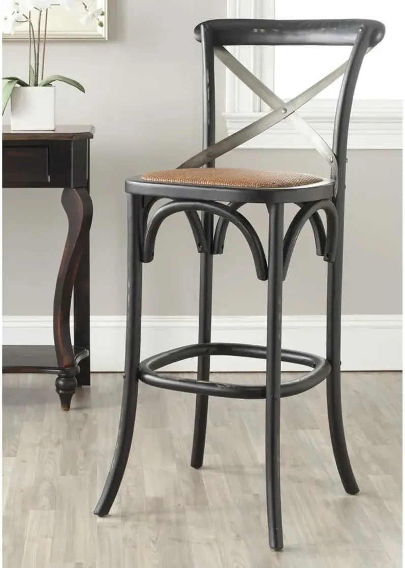 Remi X-Back Bar Stool in Black by Safavieh