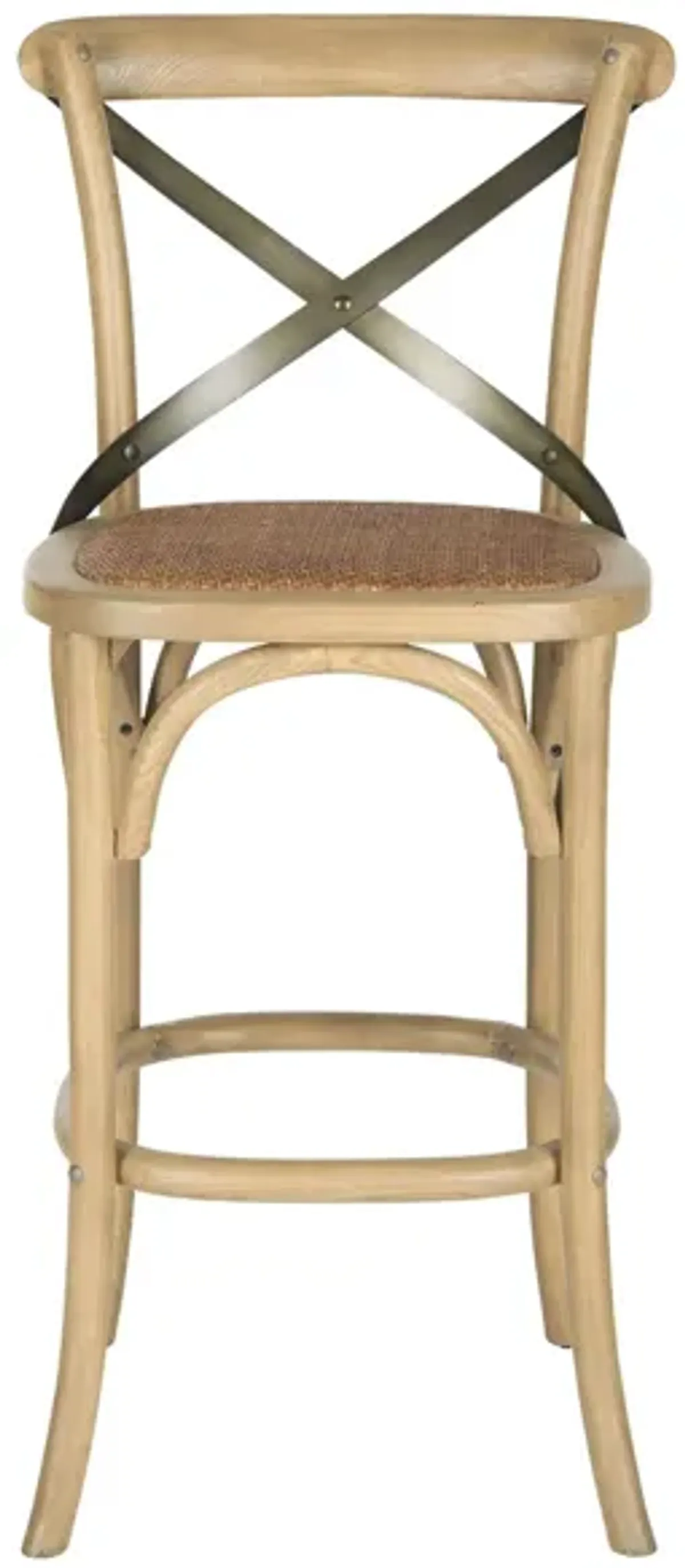 Remi X-Back Bar Stool in Weathered Oak by Safavieh