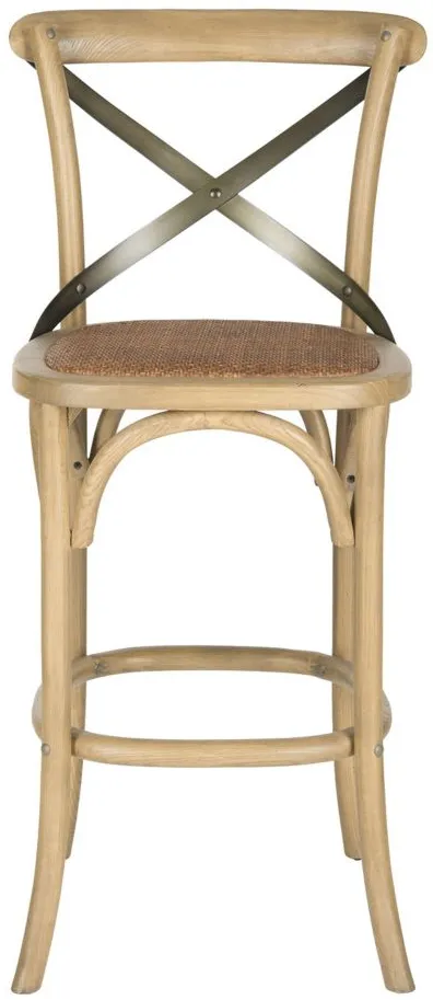 Remi X-Back Bar Stool in Weathered Oak by Safavieh
