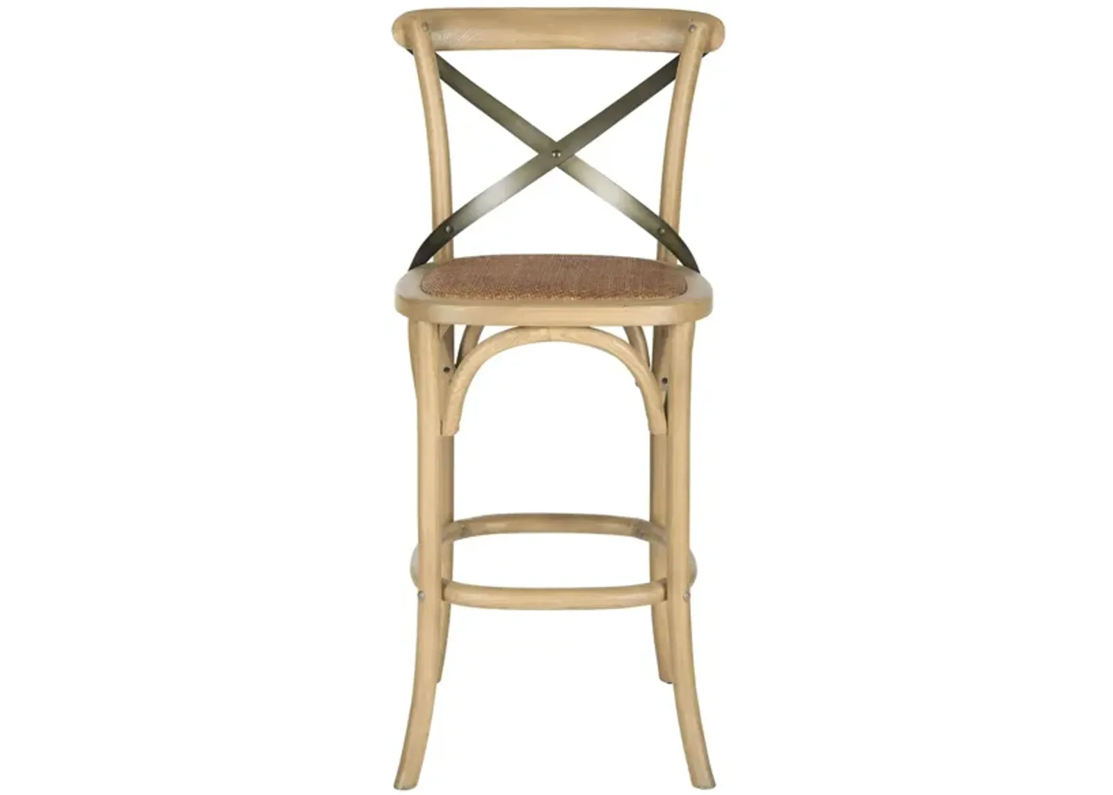 Remi X-Back Bar Stool in Weathered Oak by Safavieh