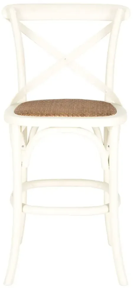 Nadine X-Back Counter Stool in Antique White by Safavieh