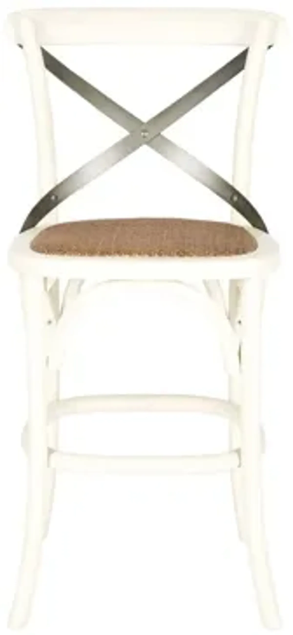 Hallmar X-Back Counter Stool in Antique White by Safavieh