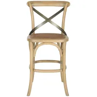 Hallmar X-Back Counter Stool in Weathered Oak by Safavieh
