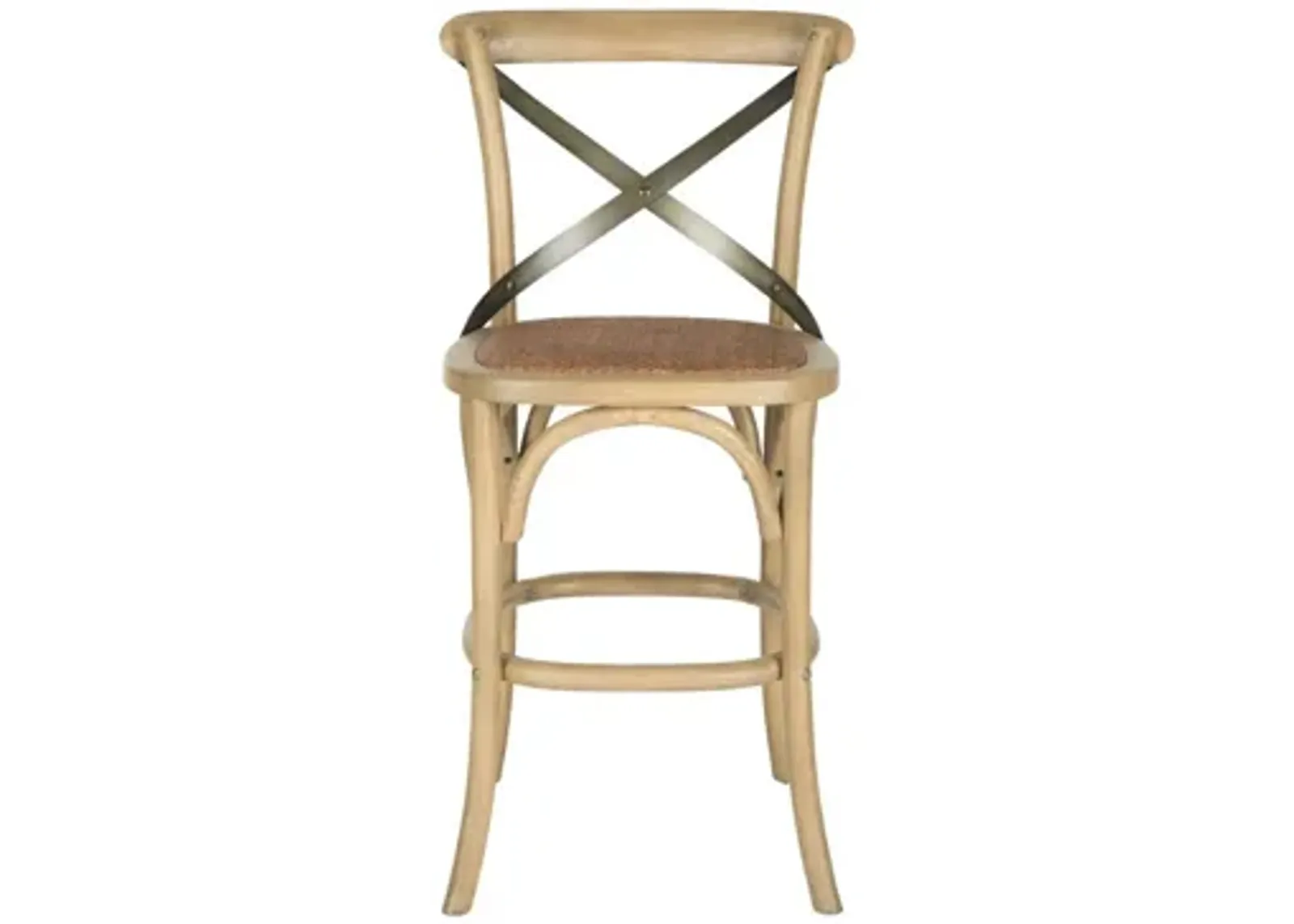 Hallmar X-Back Counter Stool in Weathered Oak by Safavieh