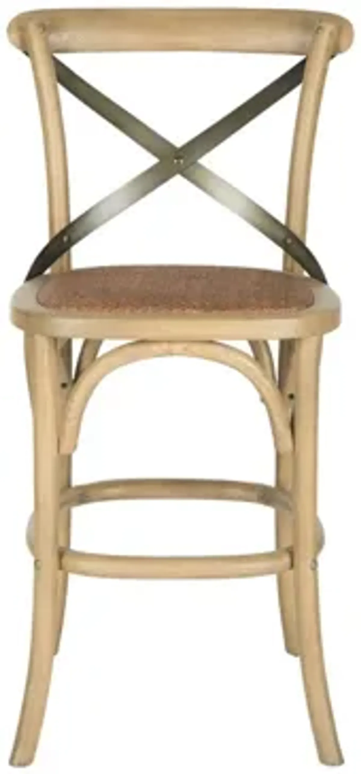 Hallmar X-Back Counter Stool in Weathered Oak by Safavieh